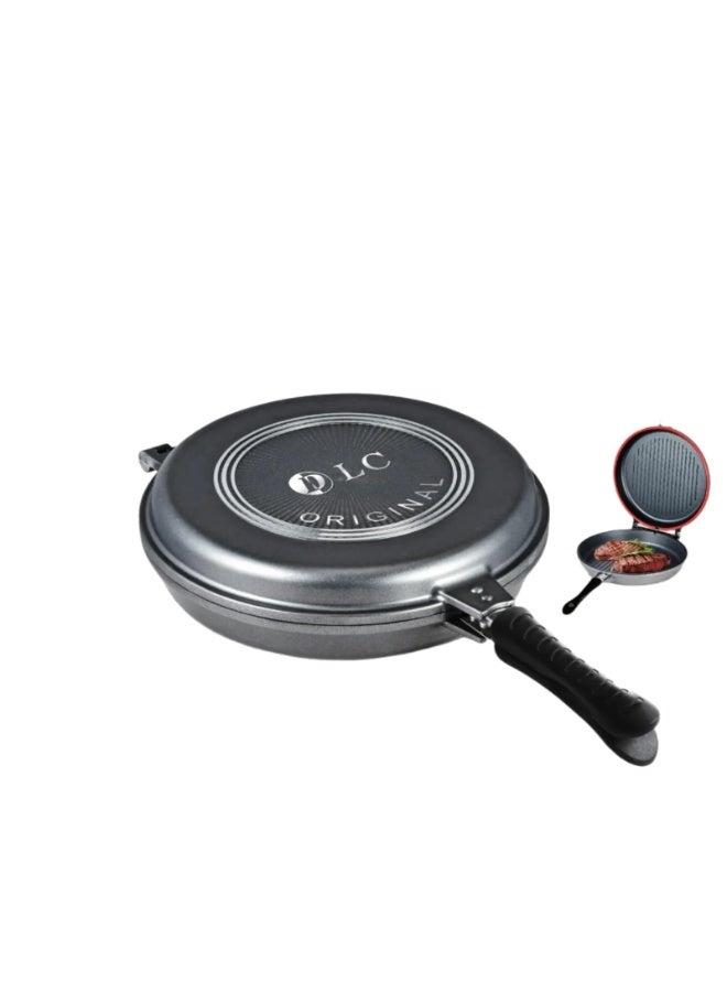 DLC Double Side Grill Pan 32CM – Non-Stick, Durable & Versatile | Compatible with Gas, Electric, Ceramic & Halogen Cooktops - Image 1